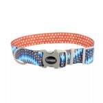 Sublime Adjustable Dog Collar, Blue Diamond Dots, 1-in x 12-18-in