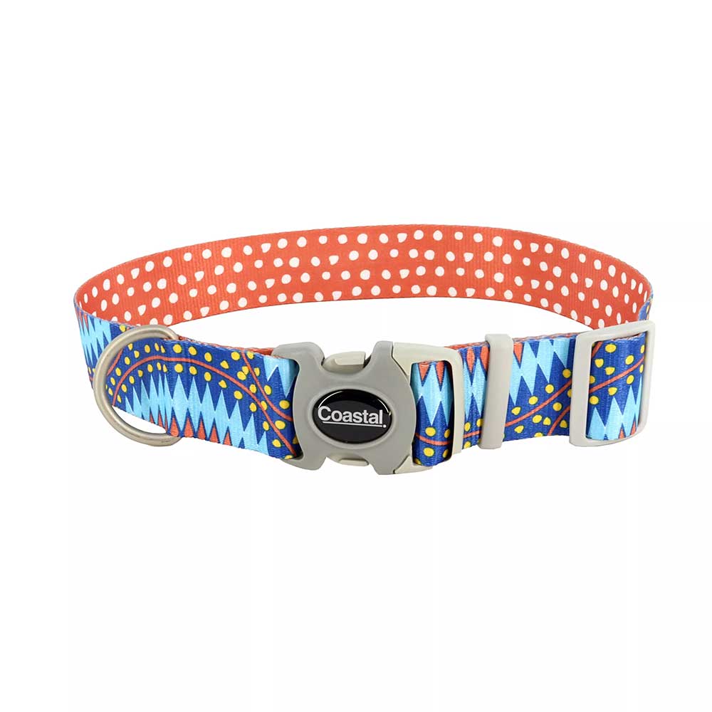 SUBLIME Adjustable Dog Collar, Blue Diamond Dots • Shop Online at